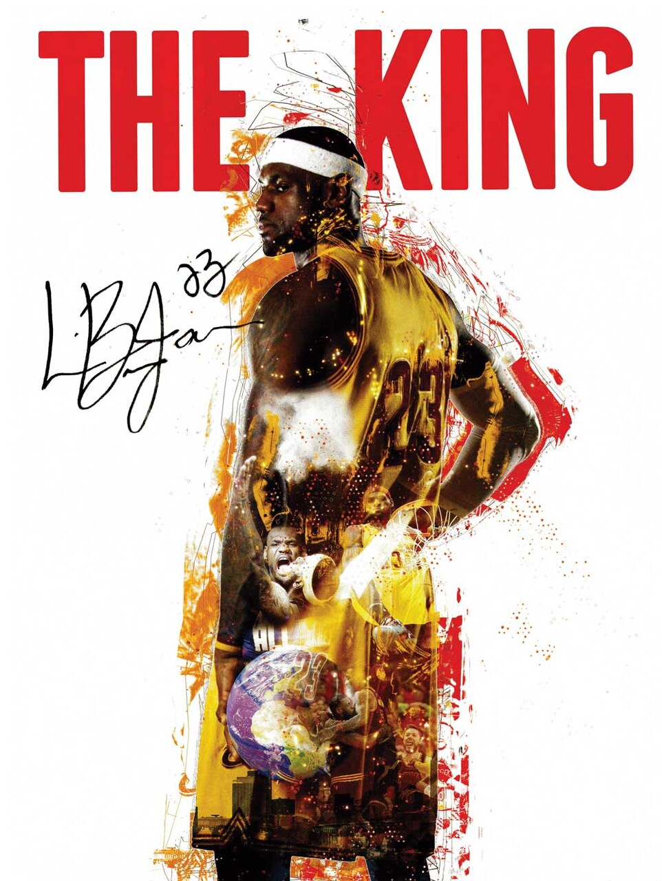 Lebron James Poster The King Wall Art Print, 18"x24", Unframed
